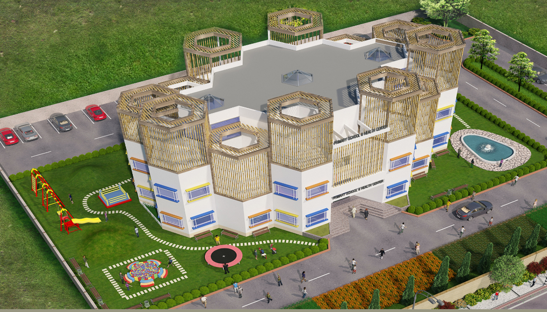 A finished sustainable construction project by GauBaanSa, a green home built with bamboo and cow dung bricks.